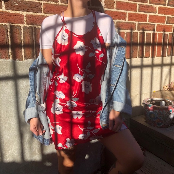 NWT 90s style floral satin slip - Picture 3 of 6